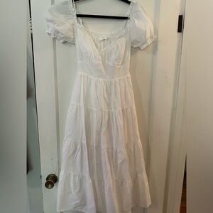 ASTR Smocked White Dress